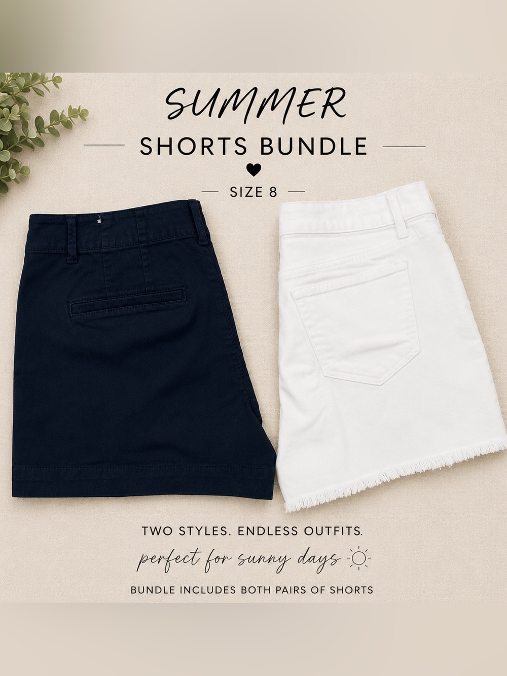 Black and White Denim Shorts Duo